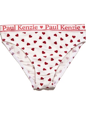 Paul Kenzie Valentine Collection - Kadın Slip Külot - Burgundy Hearts