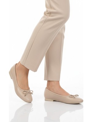 Ayakmod Bej Hafif Kadın Babet Ayakkabı B-34 Z
