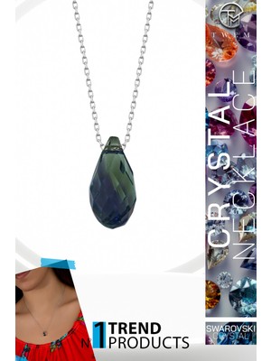 Swarovski Crystal Kadın Blue Drop Gümüş Kolye