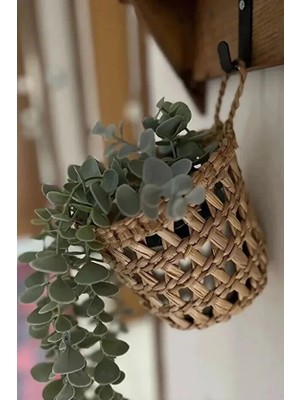 Mien Home Dekoratif Çok Amaçlı / Hasır Saksı Sepet / Askı Sepet / Duvar Sepeti