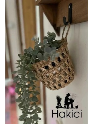 Hakici Dekoratif Çok Amaçlı / Hasır Saksı Sepet / Askı Sepet / Duvar Sepet 10 x 10CM