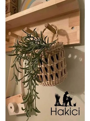 Hakici Çok Amaçlı Sepet / Askı Sepeti / Dekoratif Hasır Sepet / Duvar Sepeti / Saksı Sepet / 10x10cm