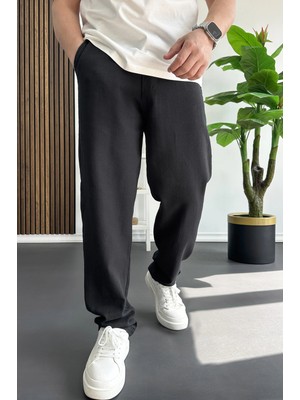 Edwox Erkek Beli Düğmeli Pantolon Siyah EDW469