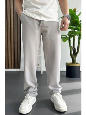 Edwox Erkek Rahat Kesim Düz Jogger Pantolon Gri EDW468