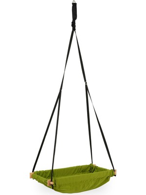 Bundera Flow Ahşap Yaylı Zıpzıp Hamak Beşik Yeşil Renkli Ergonomik Tasarım 90x40 cm