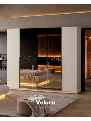 Velura Home & Living Marcel 5 Kapaklı Gardırop - Aynalı