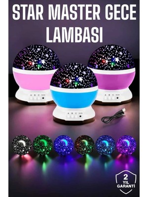 MiraLive Mavi ve Mor Işıklı Projeksiyon Lambası