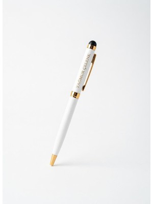 Eren Ofis Kişiye Özel İsim Baskılı Beyaz Tükenmez Kalem 2’si 1 Arada Dokunmatik + Tükenmez Kalem Şık ve Pratik