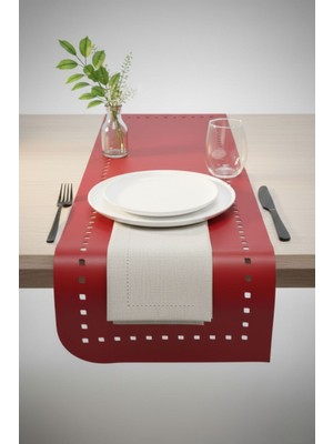 Grand Fine Art 4+1 Adet Deri Amerikan Servis+Runner Set (4 Amerikan Servis -1 Runner )