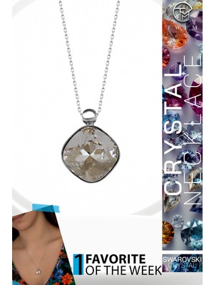Swarovski Crystal Kadın Cushion Gümüş Kolye