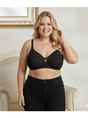 Wear Treasure Kadın Büyük Beden Sütyen C Cup Pamuklu Toparlayıcı Penye Sütyen