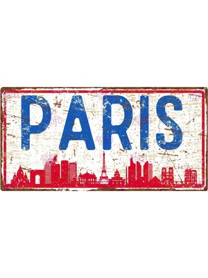 Hayg Equipment Paris Silüetli Dekoratif Alüminyum Şehir Tabelası - Paris Şehir Manzaralı Metal Duvar Dekoru