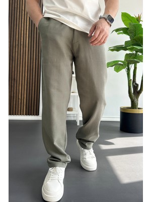 Edwox Erkek Beli Düğmeli Pantolon Yeşil EDW469