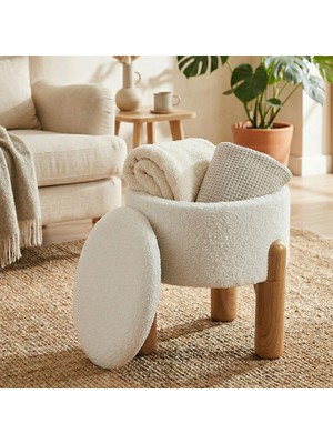 Zem Liva Bohem Sandıklı Puf, Kırık Beyaz