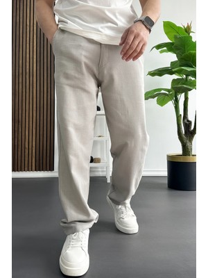 Edwox Erkek Beli Düğmeli Pantolon Gri EDW469