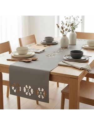 Grand Fine Art 4+1 Adet Deri Amerikan Servis+Runner Set (4 Amerikan Servis -1 Runner )