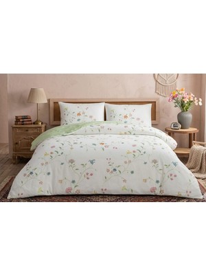 Taç Yeni Sezon Ranforce Pamuklu Tek Kişilik Nevresim Lorında Yeşil