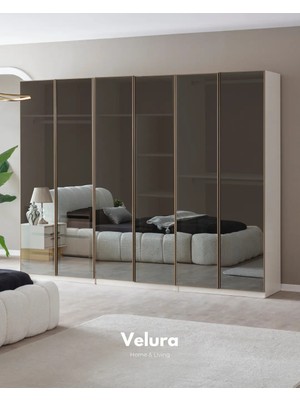 Velura Home & Living Valore 6 Cam Kapaklı Dolap & Gardırop - Full Cam