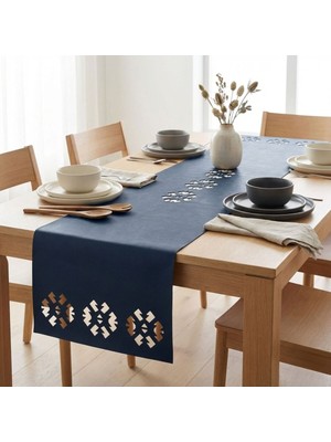 Grand Fine Art 4+1 Adet Deri Amerikan Servis+Runner Set (4 Amerikan Servis -1 Runner )