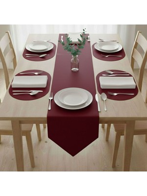 Grand Fine Art 4+1 Adet Deri Amerikan Servis+Runner Set (4 Amerikan Servis -1 Runner )