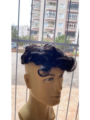 Handmade %100 Insan Sacı Protez Sac 7X10CM Ölçü %30BEYAZLI Model
