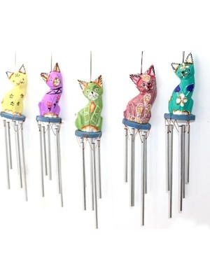 MiraLive Üstü Ahşap Altı Metal Rüzgar Çanı