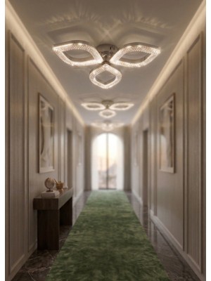 Lzy Avize Store 3 Renkli Kristal Damla 3’lü Krom Modern Avize Seti - Salon, Mutfak, Antre ve Çocuk Odası Uyumlu