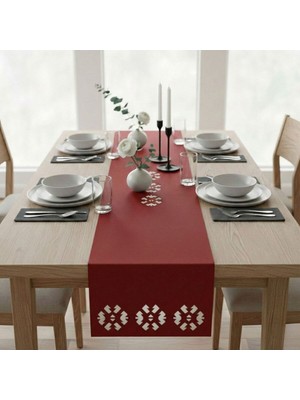 Grand Fine Art 4+1 Adet Deri Amerikan Servis+Runner Set (4 Amerikan Servis -1 Runner )