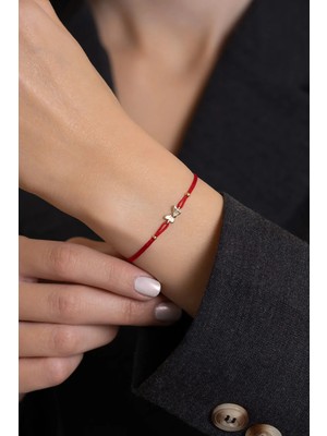 Bayar Gold 14 Ayar Altın Kırmızı İpli Fiyonk Bileklik