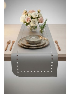 Grand Fine Art 4+1 Adet Deri Amerikan Servis+Runner Set (4 Amerikan Servis -1 Runner )