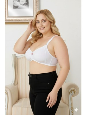 Wear Treasure Kadın Büyük Beden Sütyen C Cup Pamuklu Toparlayıcı Penye Sütyen