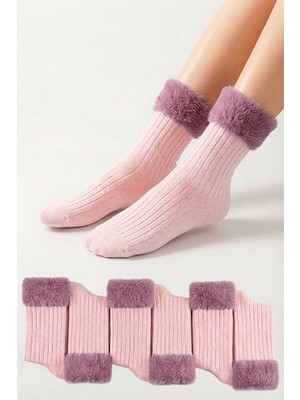 Bravie Konç Peluşlu Yumuşak Çorap 595 Pembe