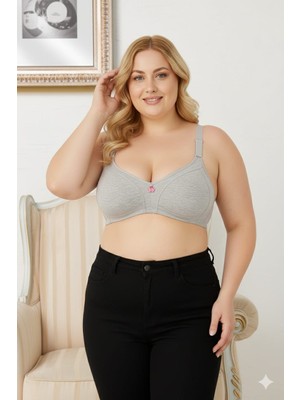 Wear Treasure Kadın Büyük Beden Sütyen C Cup Pamuklu Toparlayıcı Penye Sütyen