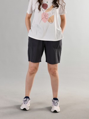 Duxa %100 Pamuk Keten Kumaştan Beli Lastikli ve Bağcıklı Kadın Rahat Kalıp Bol Kesim Günlük Ev Dış Spor Giyim Hambez Şort