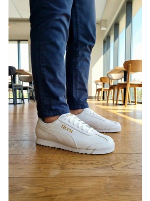 Ticen Beyaz Günlük Sneaker Ayakkabı – Unisex, Rahat Taban, Şehir Stili
