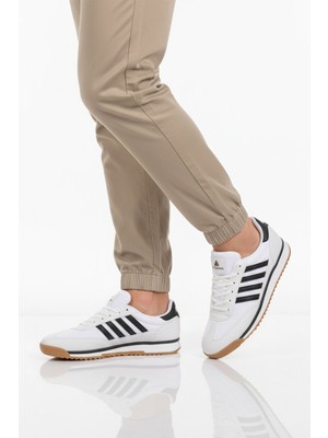 Mc Jamper Beyaz Siyah Bağcıklı Kaymaz Erkek Spor Ayakkabı 2377 M