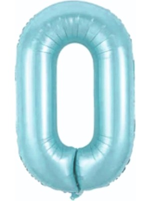 Party Express 34" Folyo Rakam 76CM "0" Mavi / Blue