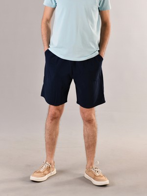 Duxa %100 Pamuk Keten Kumaştan Beli Lastikli ve Bağcıklı Erkek Rahat Kalıp Bol Kesim Günlük Ev Dış Spor Giyim Hambez Şort