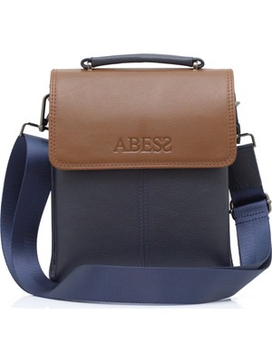 Abess Erkek Çanta Lüks Deri A5001LT Lacivert / Taba