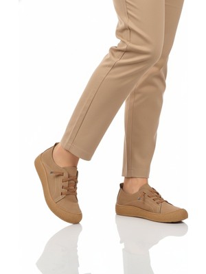 Bej Hakiki Deri Kadın Casual Ayakkabı 232 Z