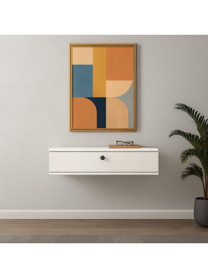 Feyza Design 70 cm Modern Beyaz Dresuar Dekoratif Antre ve Salon Mobilyası