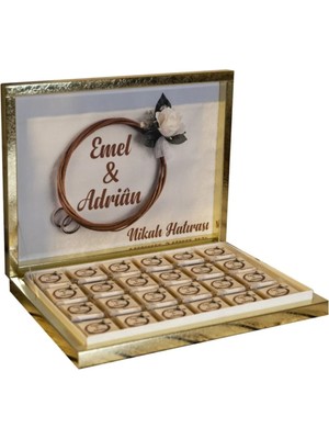 Blackeye Chocolate Söz Nişan Nikah Çikolatası 72 Adet Madlen Çikolata Altın Kutu