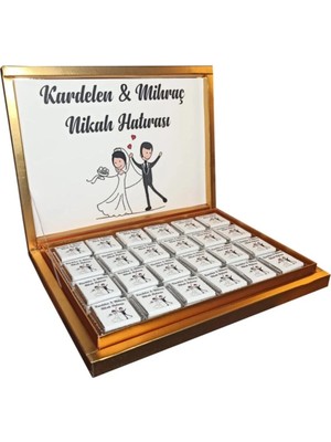 Blackeye Chocolate Söz Nişan Nikah Çikolatası (72 Adet Madlen Çikolata) Altın Kutu