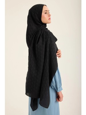 Maisa Remz Ipek Pamuk Tensel Şal 70*190 cm - Siyah