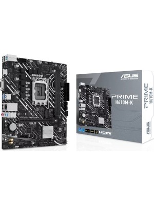 Erdo Ticaret Asus Prıme H610M-K, 2xddr5, M.2, D-Sub, Hdmı, 12-13.14.nesil, LGA1700 Soket, Anakart