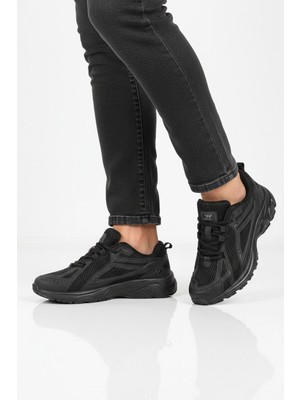 Walkway Siyah Fileli Hafif Hava Alabilen Erkek Spor Ayakkabı 1505 Ruth M