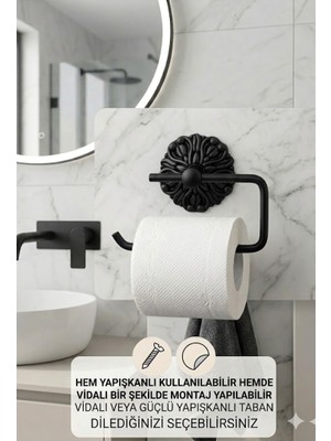 Kozak Yapışkanlı/vidalı Elit Tuvalet Kağıdı Askısı, Banyo Tuvalet Kağıtlığı Roma Serisi