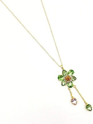 Merve Takı Çelik 14K Flower Kolye