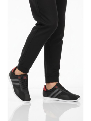 Walkway Siyah Beyaz Bağcıklı Hafif Erkek Spor Ayakkabı 2001 Tares M