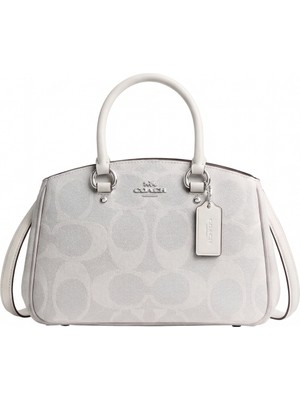 Coach Imzalı Kanvastan Beyaz Kadın Çanta